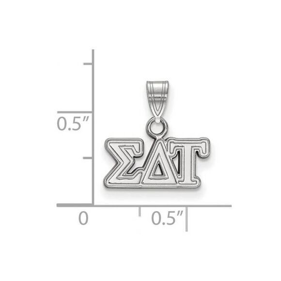 Sterling Silver Sigma Delta Tau Small Greek Letters Pendant - Picture 2 of 3